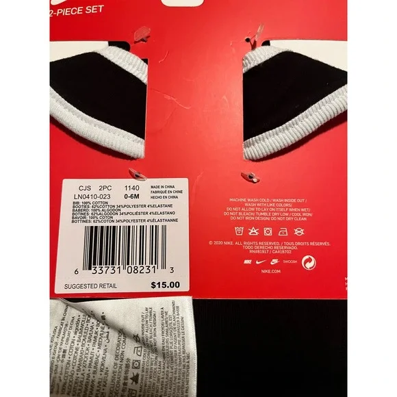 NWT Nike Bib and Booties Set - Newborn 0-6Months - Picture 6 of 6